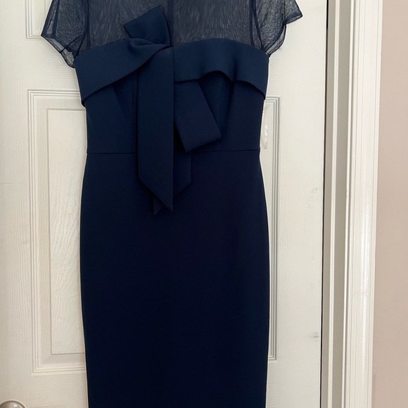 JS Collection Illusion neck, stretch crepe, midi dress size 8 - Picture 3 of 4